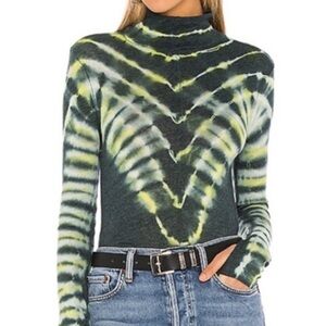 We The Free Green TyeDye Turtleneck Top